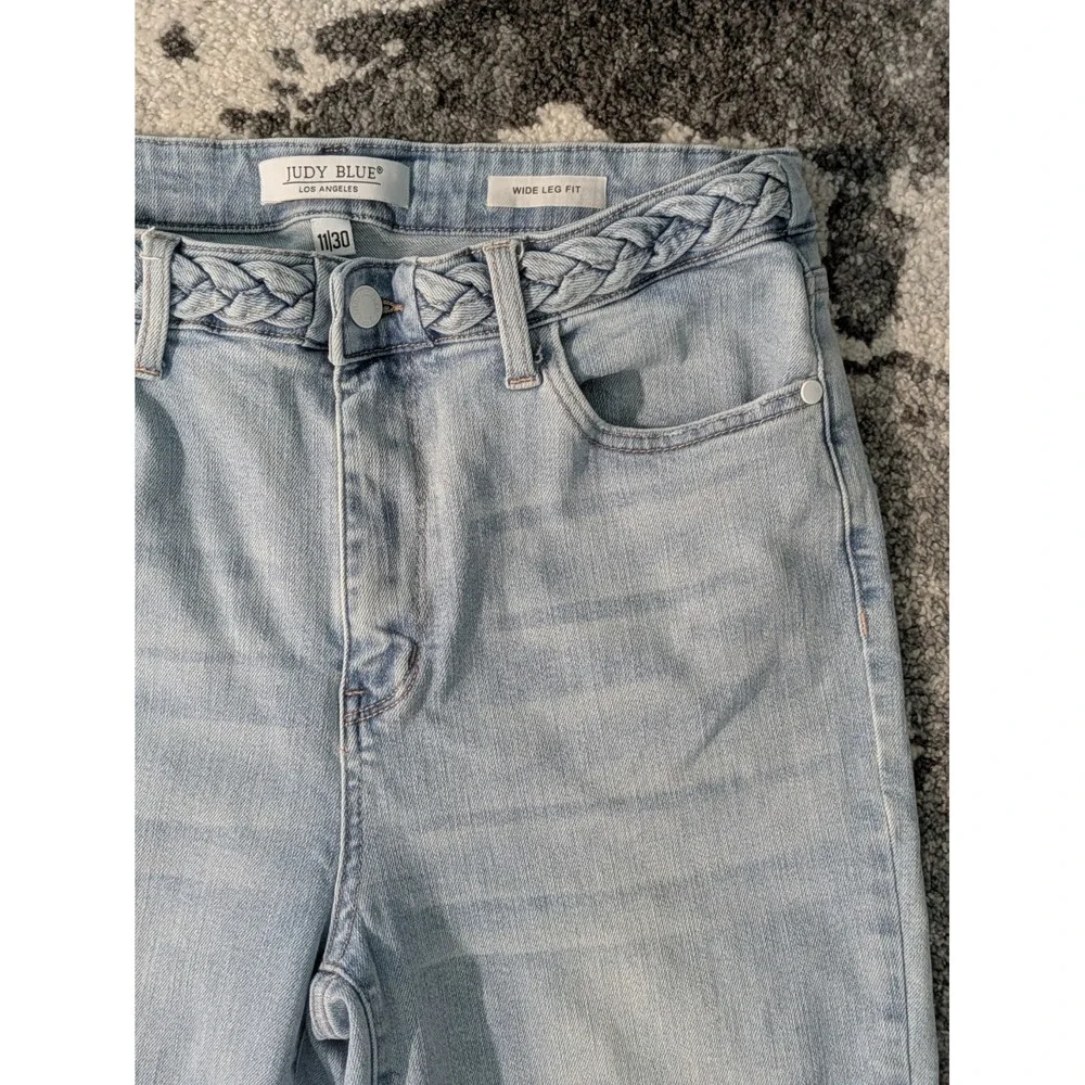 Judy Blue Women‎ Jeans 11/30 Wide Leg Fit Light Wash 90s High Rise Stretch - Picture 2 of 10